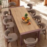 Mesa de comedor extensible BELMAR con 2 extensibles y con patas metálicas - Imagen 2