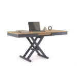 Mesa de Centro Elevable y Extensible con Batería VALERIA canto redondo y faldón metálico