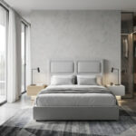 Ambiente cabezal tapizado Neris, moderno, personalizable en medidas y tejidos. Fabricado en España.