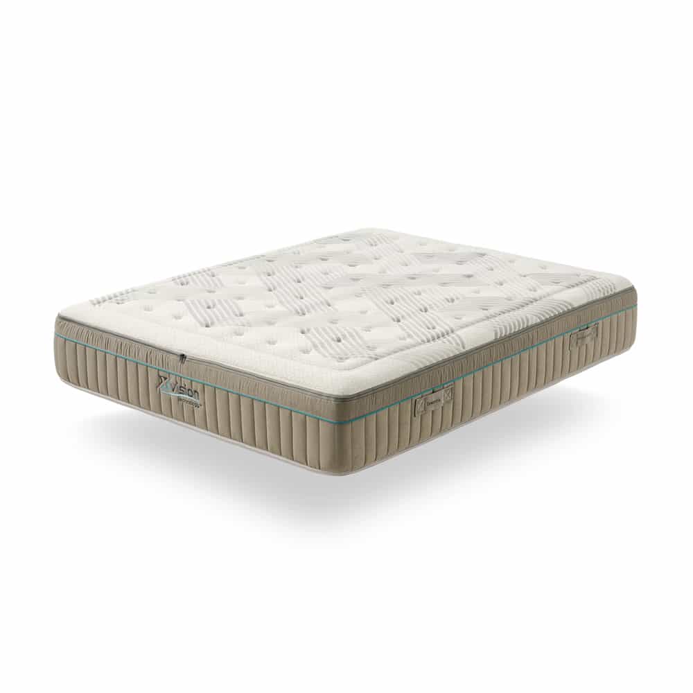 Colchón muelles ensacados transpirable X-Vision con tecnología TECHNOAIR·VISION, tejido CoolTech y viscoelástica Ultra-50K para un descanso fresco, ergonómico y confortable en Home & Relax.