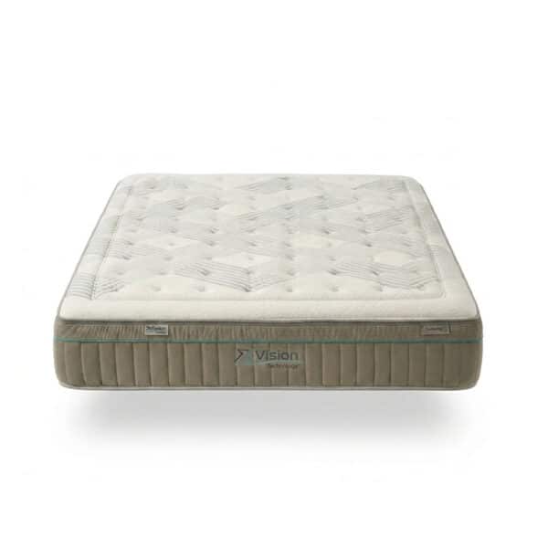 Colchón X-Vision con muelles ensacados Multipro Progressive, tecnología TECHNOAIR·VISION y tejido CoolTech para un descanso fresco y confortable.