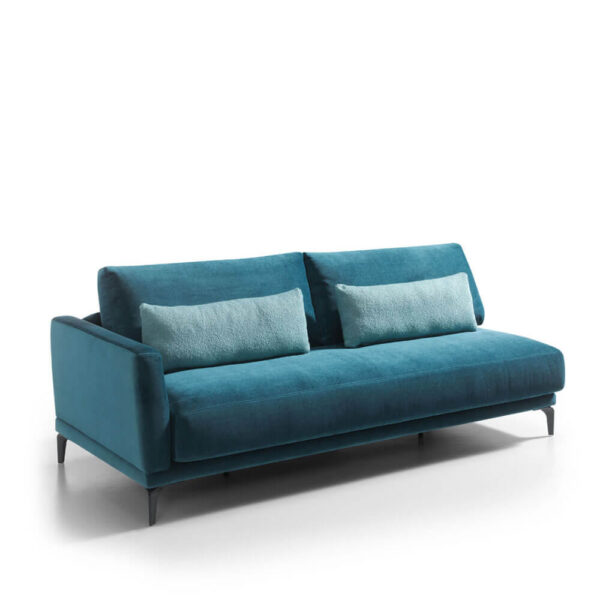 Sofá cama multifuncional SPICA con cama integrada, topper enrollable y fabricación española de alta calidad.