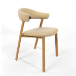 Silla de comedor ARICA tapizada en miel con reposabrazos- PACK DE 2 UNIDADES - Imagen 3